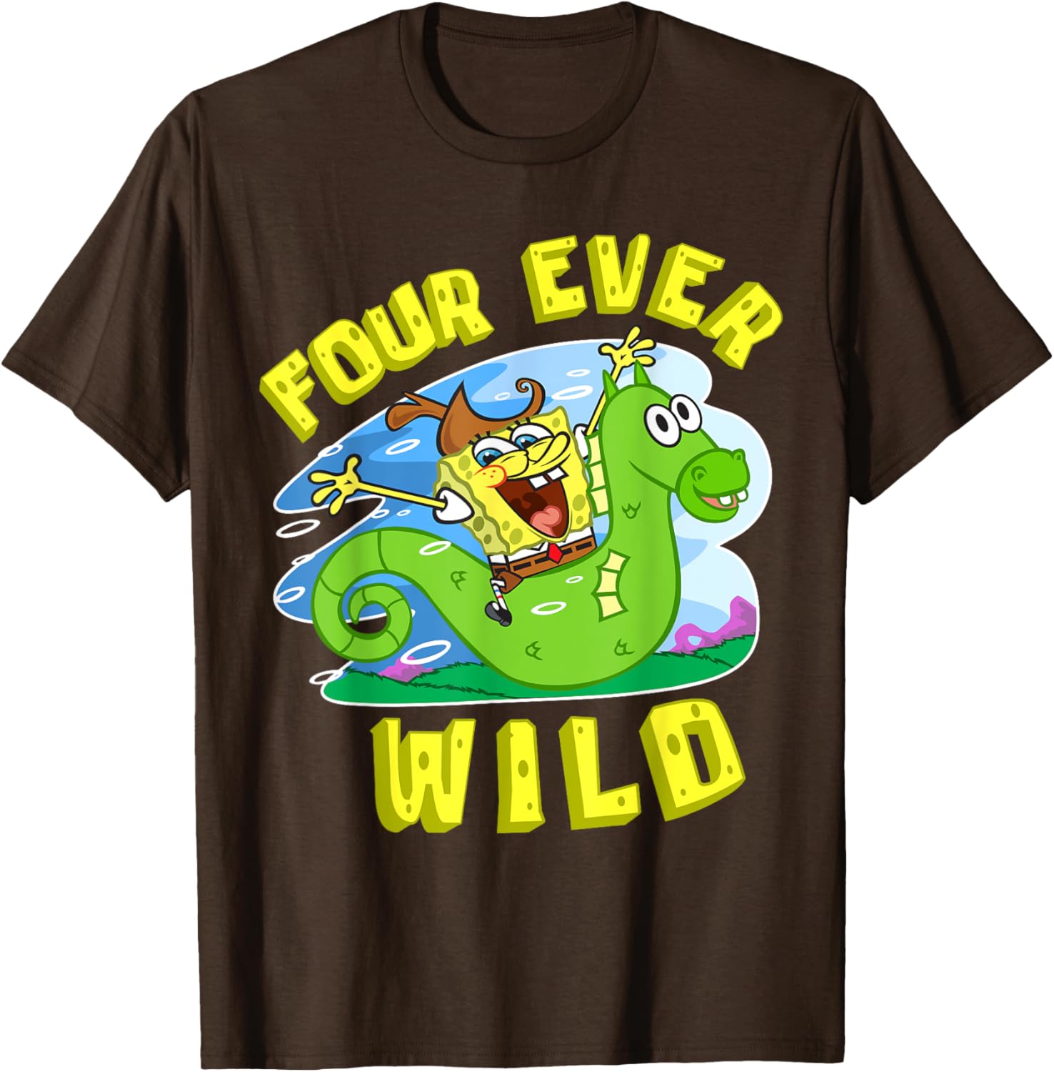 Mademark SpongeBob 4th Birthday T-Shirt for Boys Fun and Colorful Gift - 5
