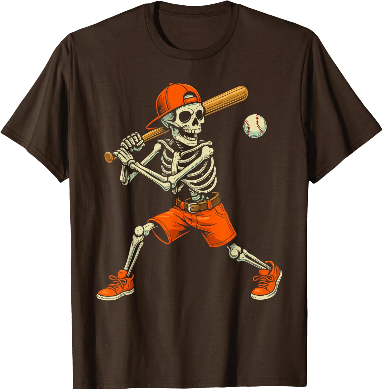 Funny Skeleton Baseball Halloween Costume T-Shirt for Kids and Men - 14