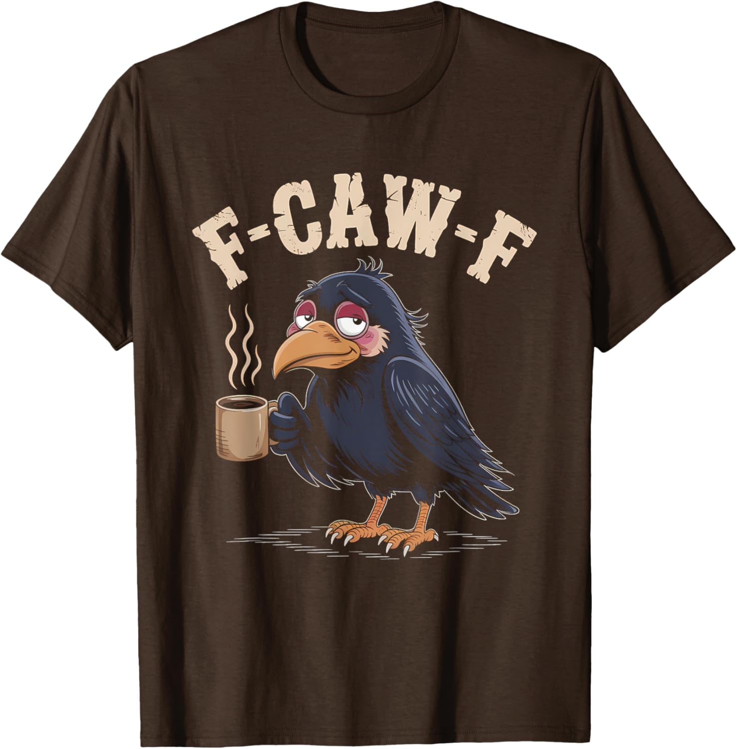 Funny Gothic Raven T-Shirt for Halloween Coffee Lovers and Caw Fans - 2