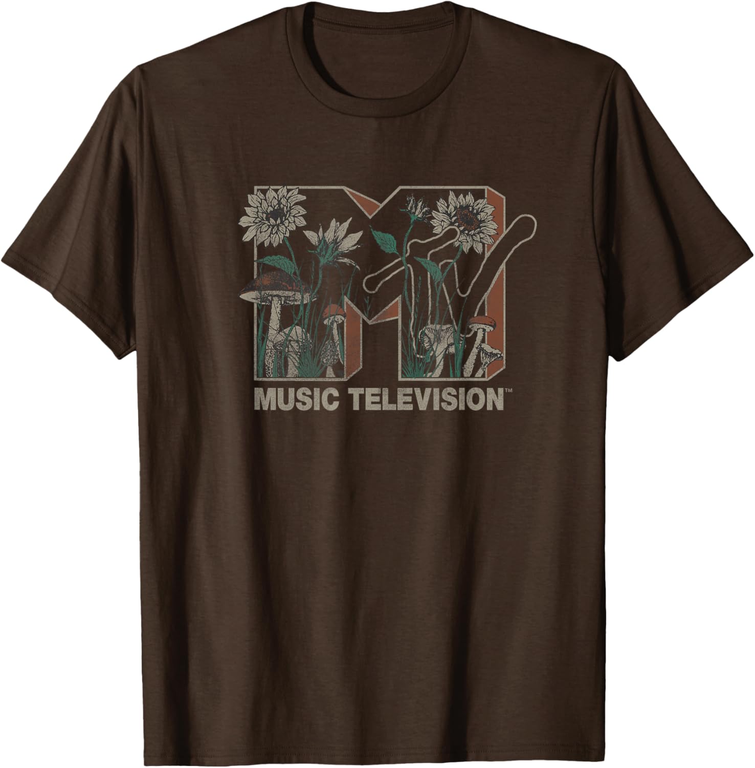 MTV Wild Flower Mushrooms Logo T-Shirt for Music Lovers and Fans - 9
