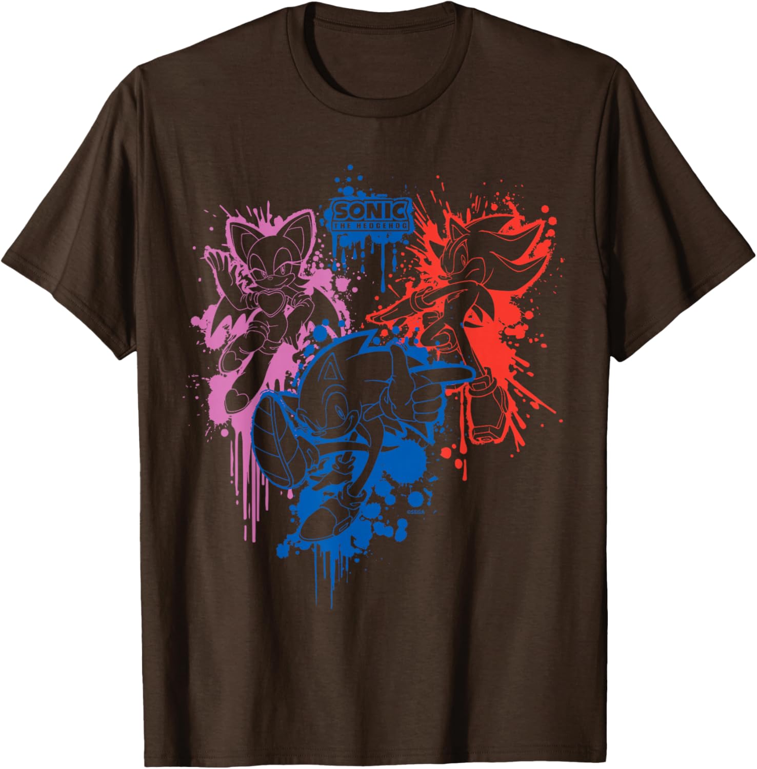 Sonic the Hedgehog Spray Paint T-Shirt Featuring Rouge Sonic and Shadow - 11