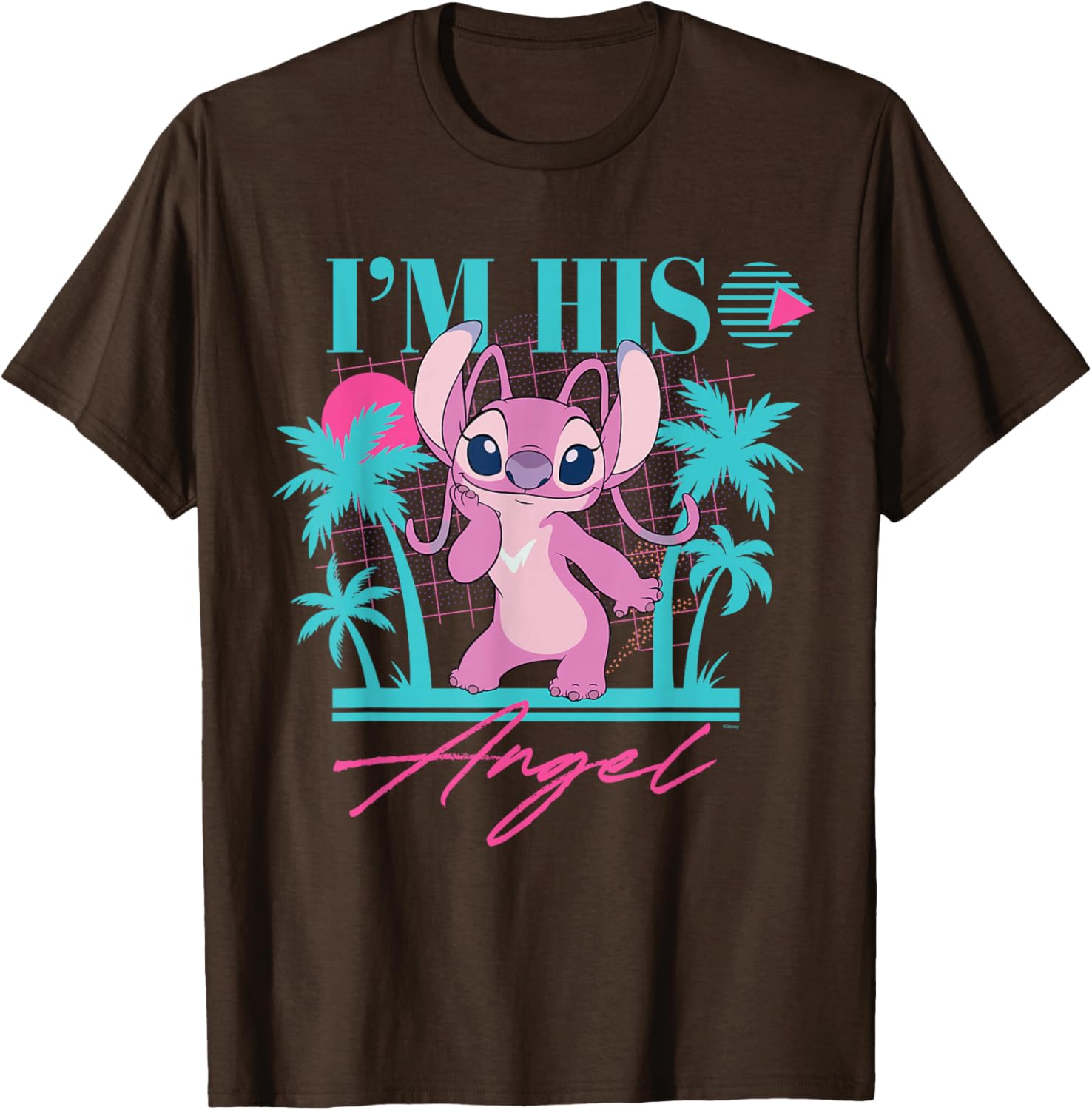 Disney Stitch Retro 90s Couples Matching I'm His Angel T-Shirt Fun Gift - 20