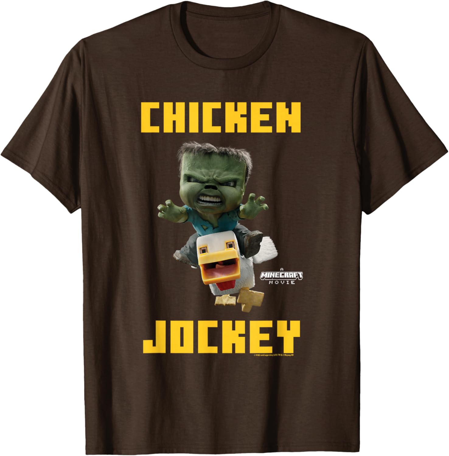 Minecraft Chicken Jockey Baby Zombie Logo T-Shirt for Gamers - 5