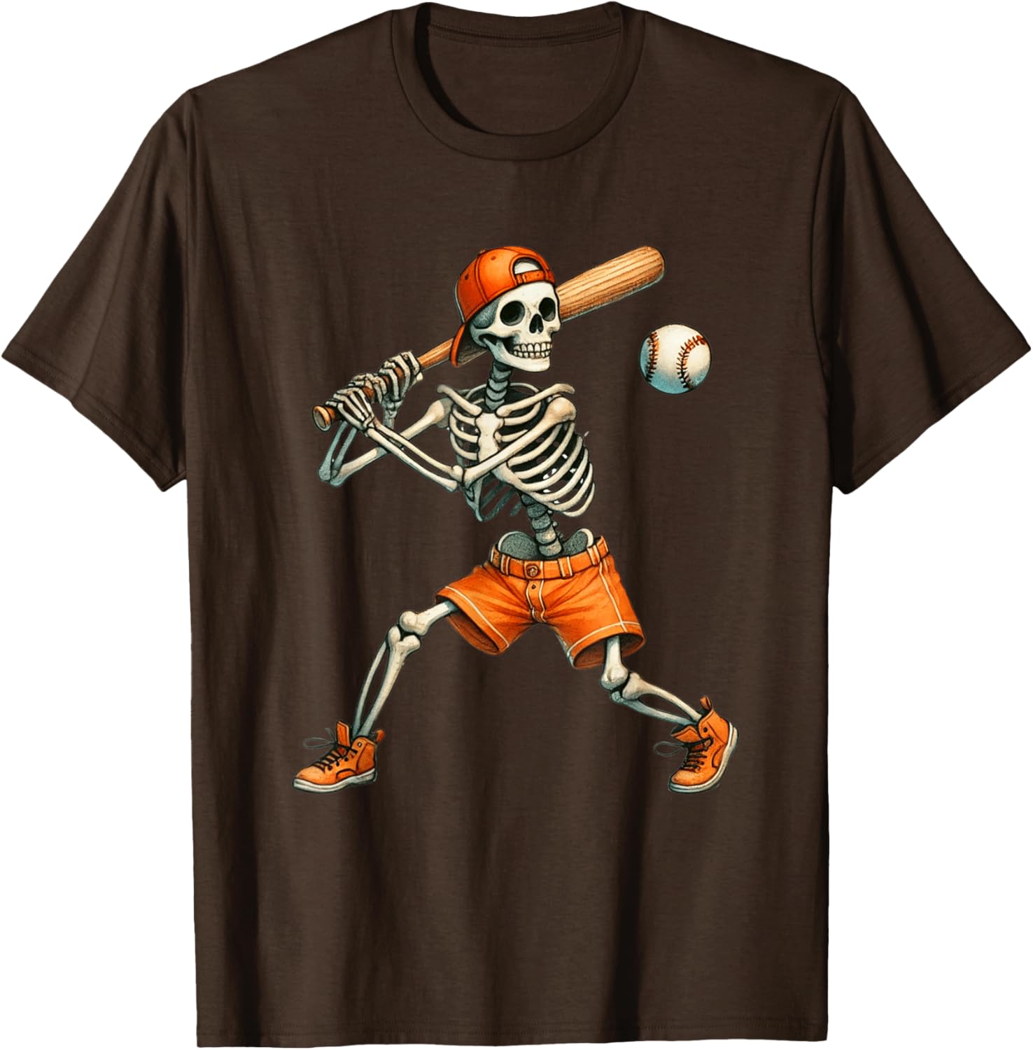 Funny Skeleton Baseball T-Shirt for Halloween Fun - Boys and Men Sizes - 3