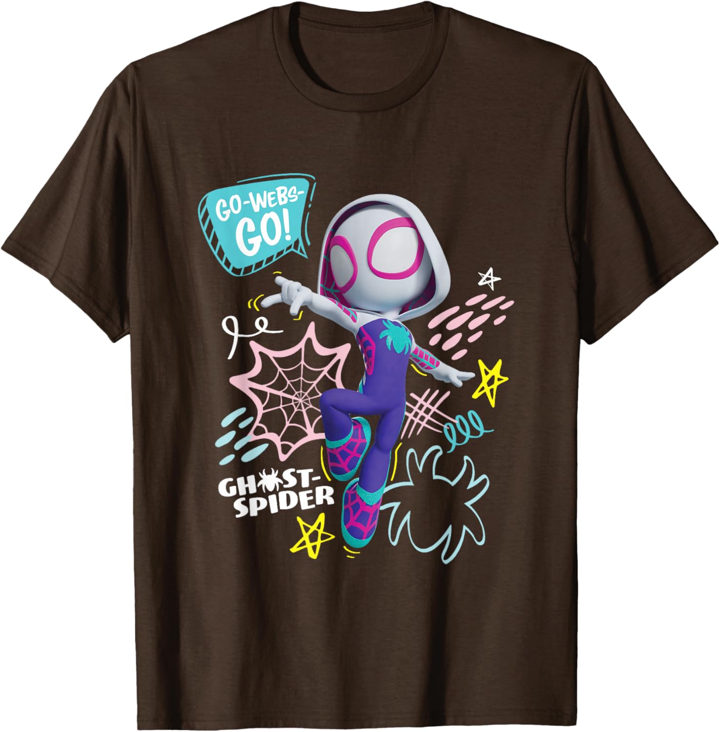 Marvel Spidey Ghost-Spider Go Webs T-Shirt for Kids and Fans - 5