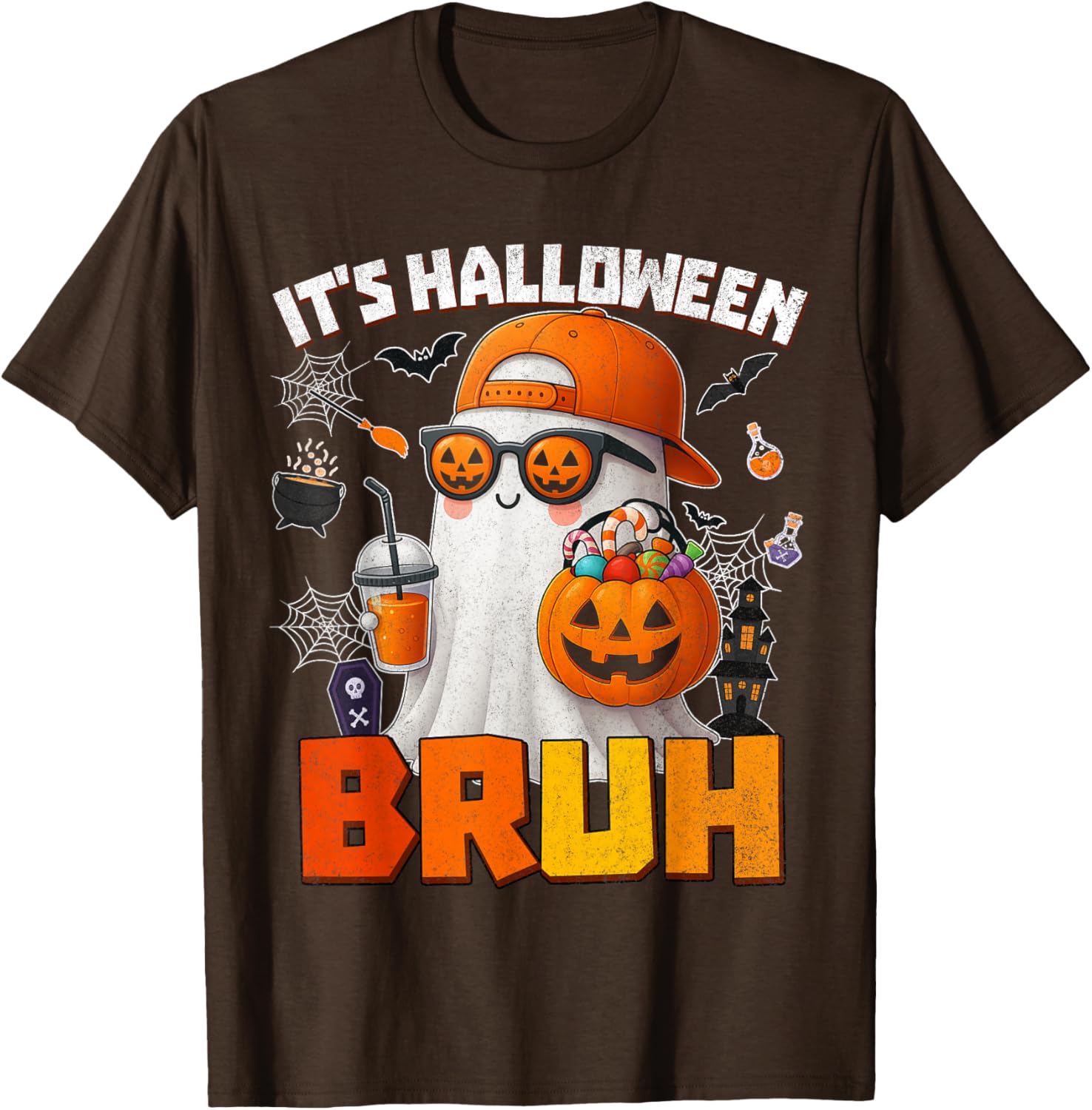 Funny Halloween Boo Ghost Pumpkin Costume T-Shirt for Kids and Men - 13