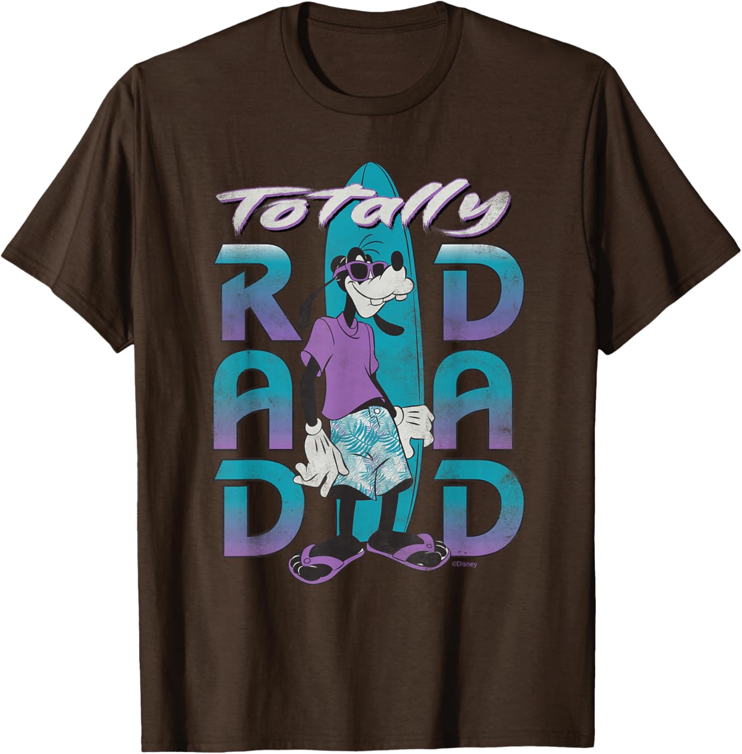 Disney Goofy Totally Rad Dad Surfing Distressed T-Shirt for Father's Day - 25