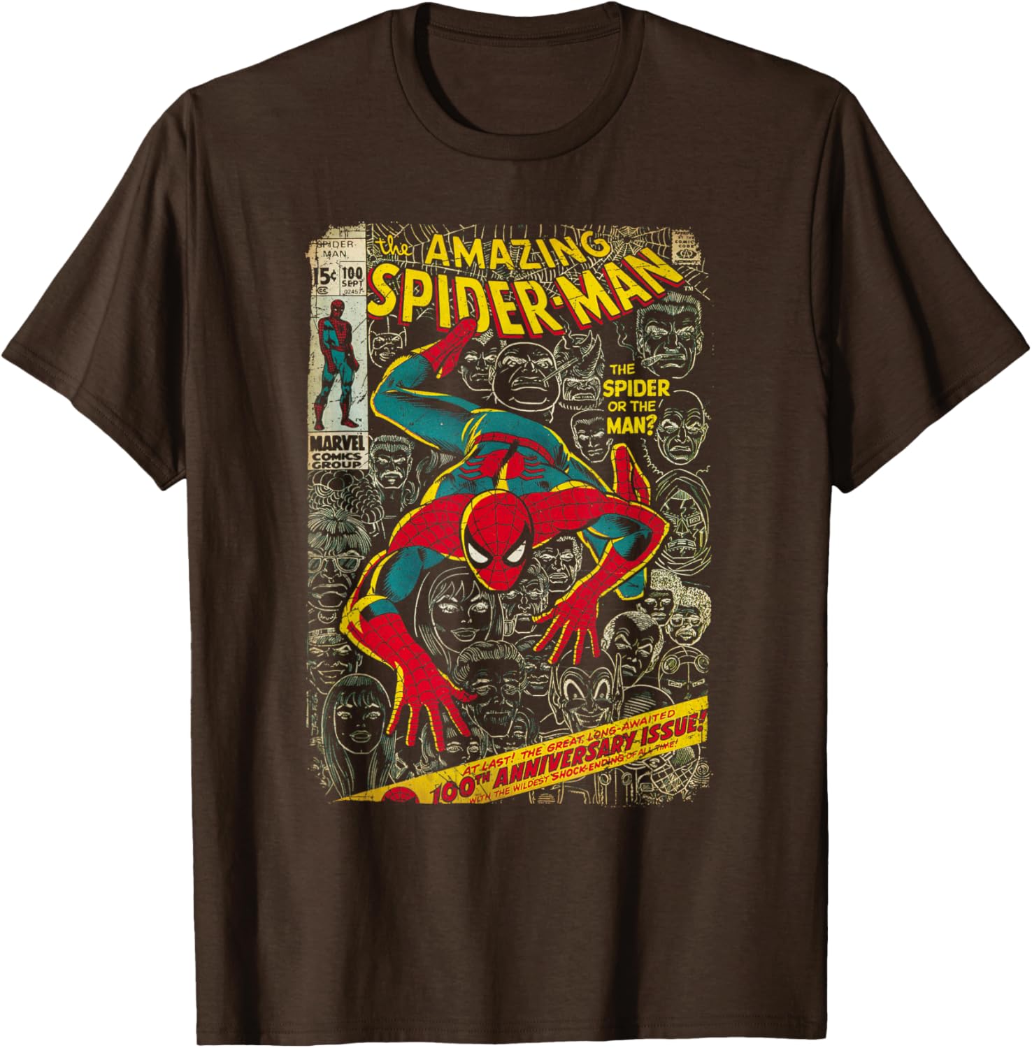 Marvel Spider-Man Comic Book Anniversary Short Sleeve T-Shirt for Fans - 10