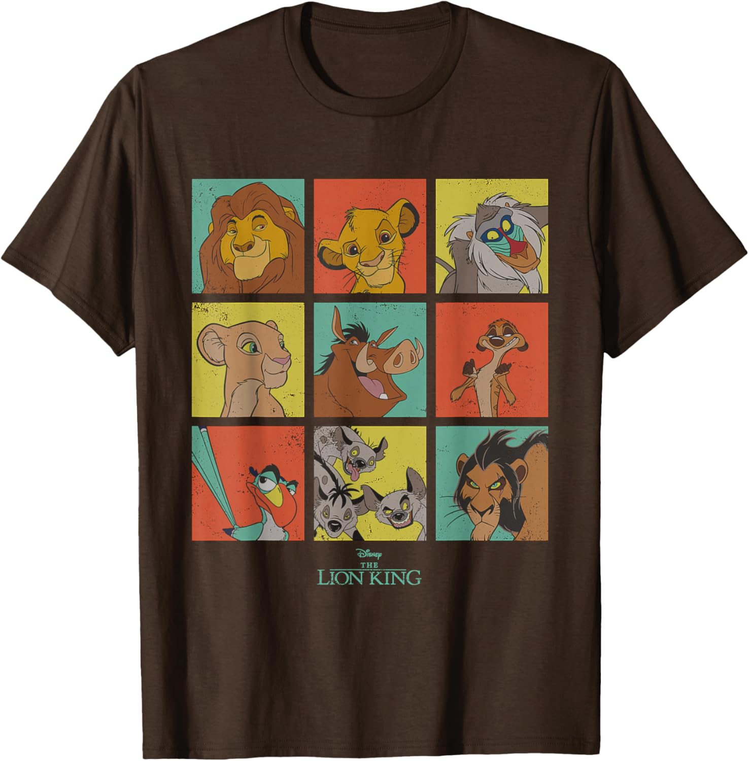 Disney The Lion King 90s Grid T-Shirt for Kids and Adults - 10