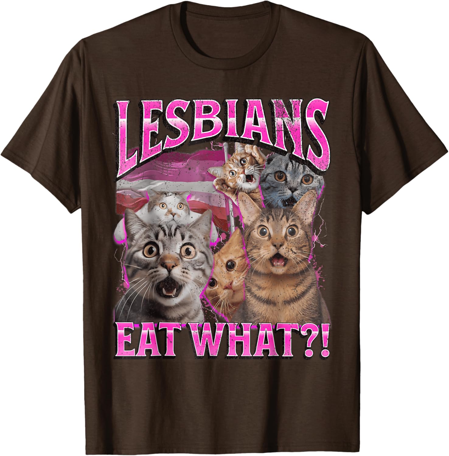 Funny Cat LGBTQ Pride T-Shirt with Lesbians Eat What Pun - Great Gift! - 20