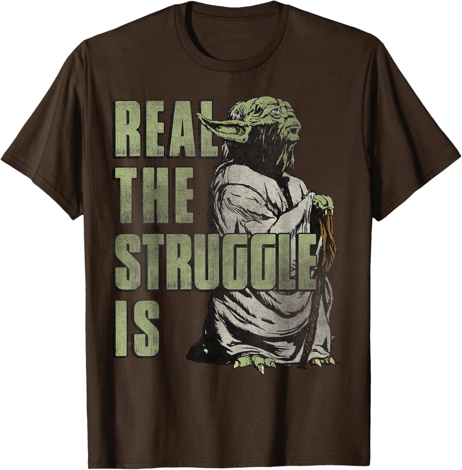 Star Wars Yoda Graphic T-Shirt The Struggle Is Real Fun Apparel - 10
