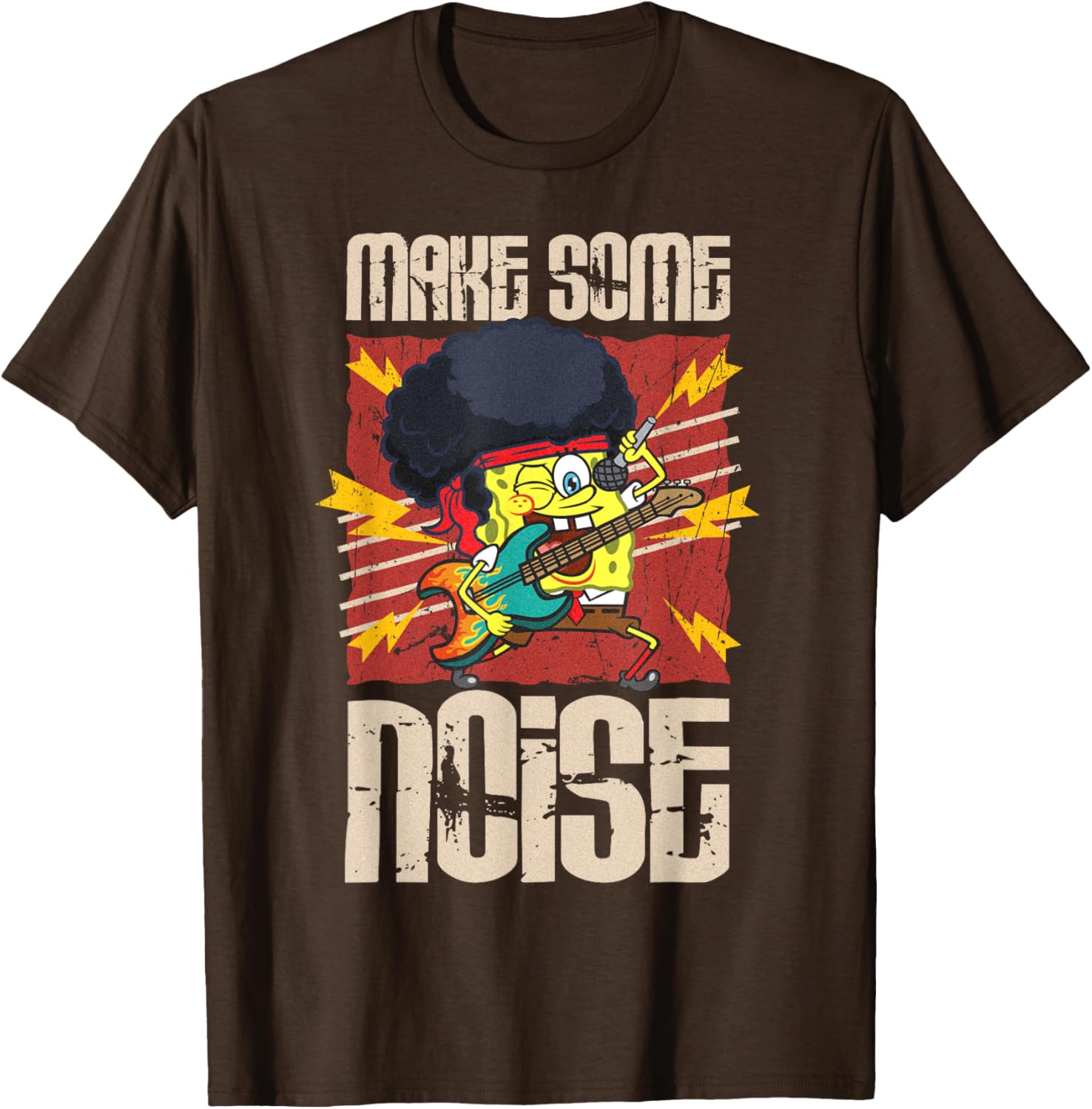 Mademark SpongeBob Make Some Noise Rock and Roll Retro T-Shirt - 1