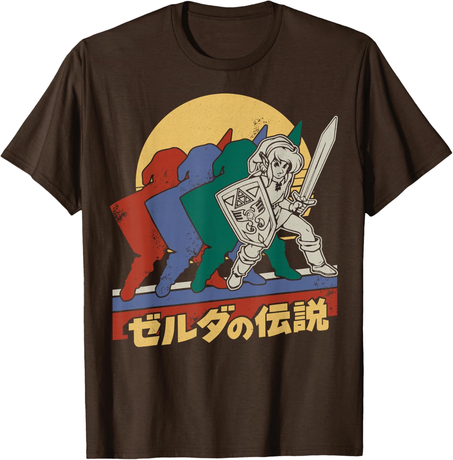 The Legend Of Zelda Retro Link Kanji Portrait Black T-Shirt for Men - 2