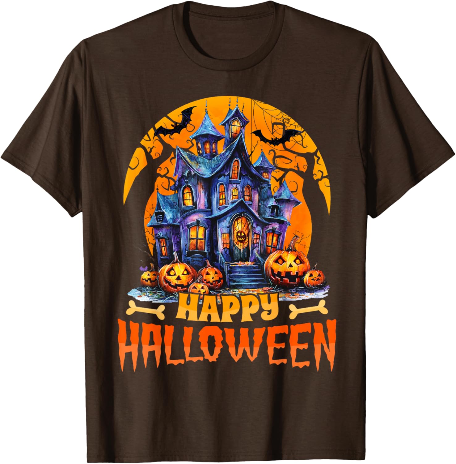 Happy Halloween Haunted House T-Shirt for Men and Women Costume Fun - 15