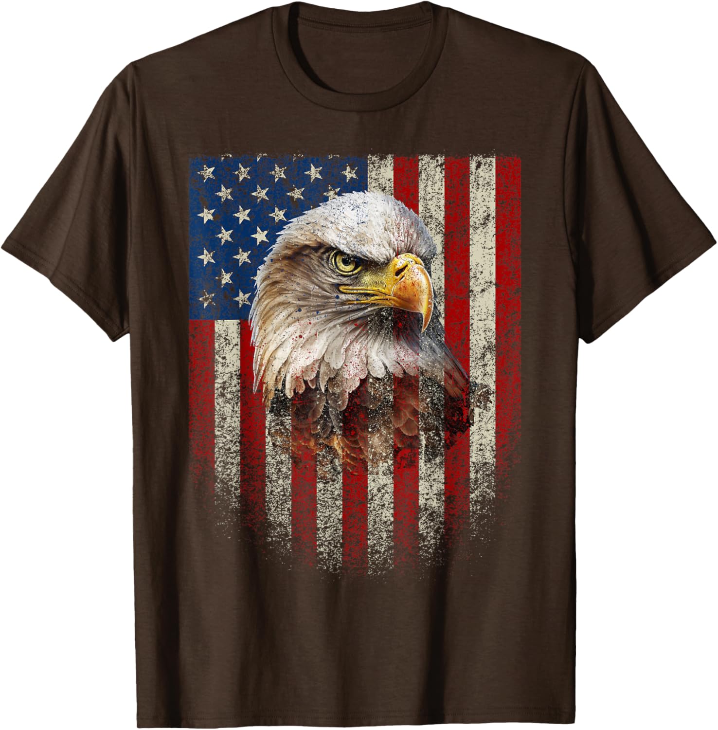 American Flag Bald Eagle T-Shirt Patriotic Red White Blue Apparel - 22