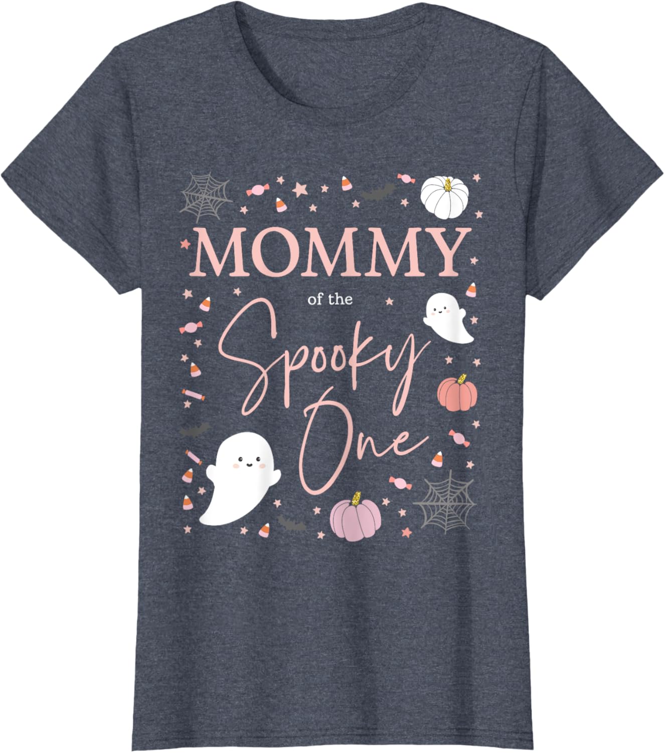 Cute Mommy of the Spooky One Pink Halloween T-Shirt for Girls 1st Birthday - 7