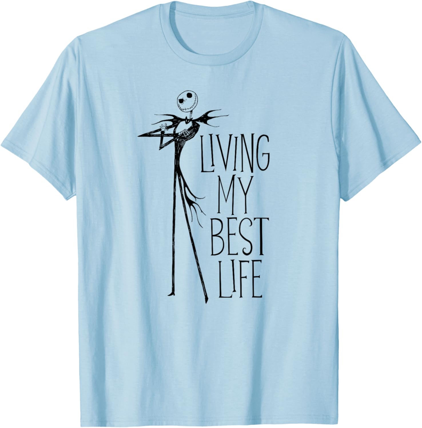 Men's Nightmare Before Christmas Jack Living My Best Life T-Shirt in White - 3