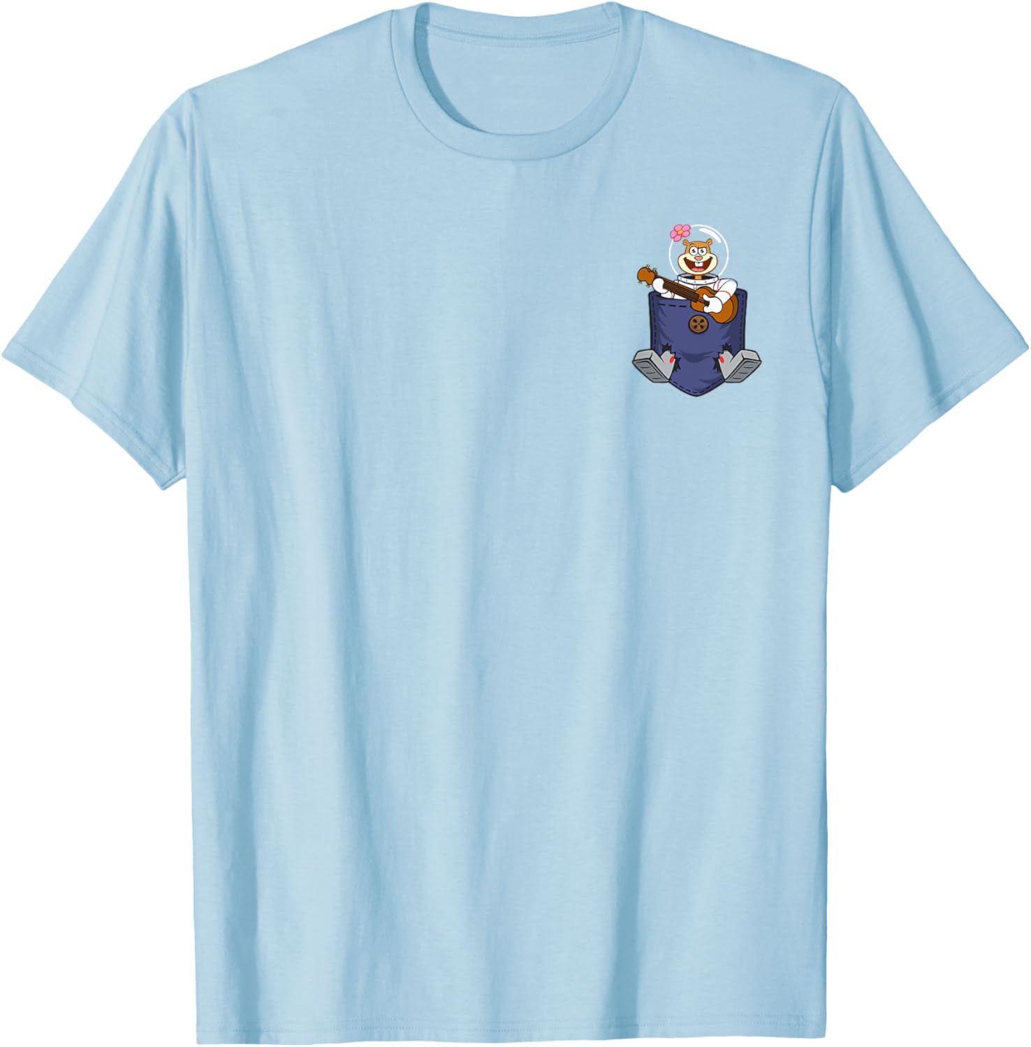 Cute Sandy Playing Guitar Pocket T-Shirt Mademark x SpongeBob SquarePants - 8