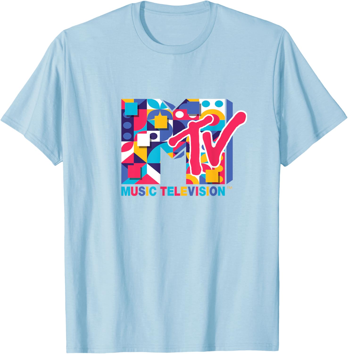 Colorful MTV Logo Geometric Symbols T-Shirt by Mademark - Stylish Apparel - 7