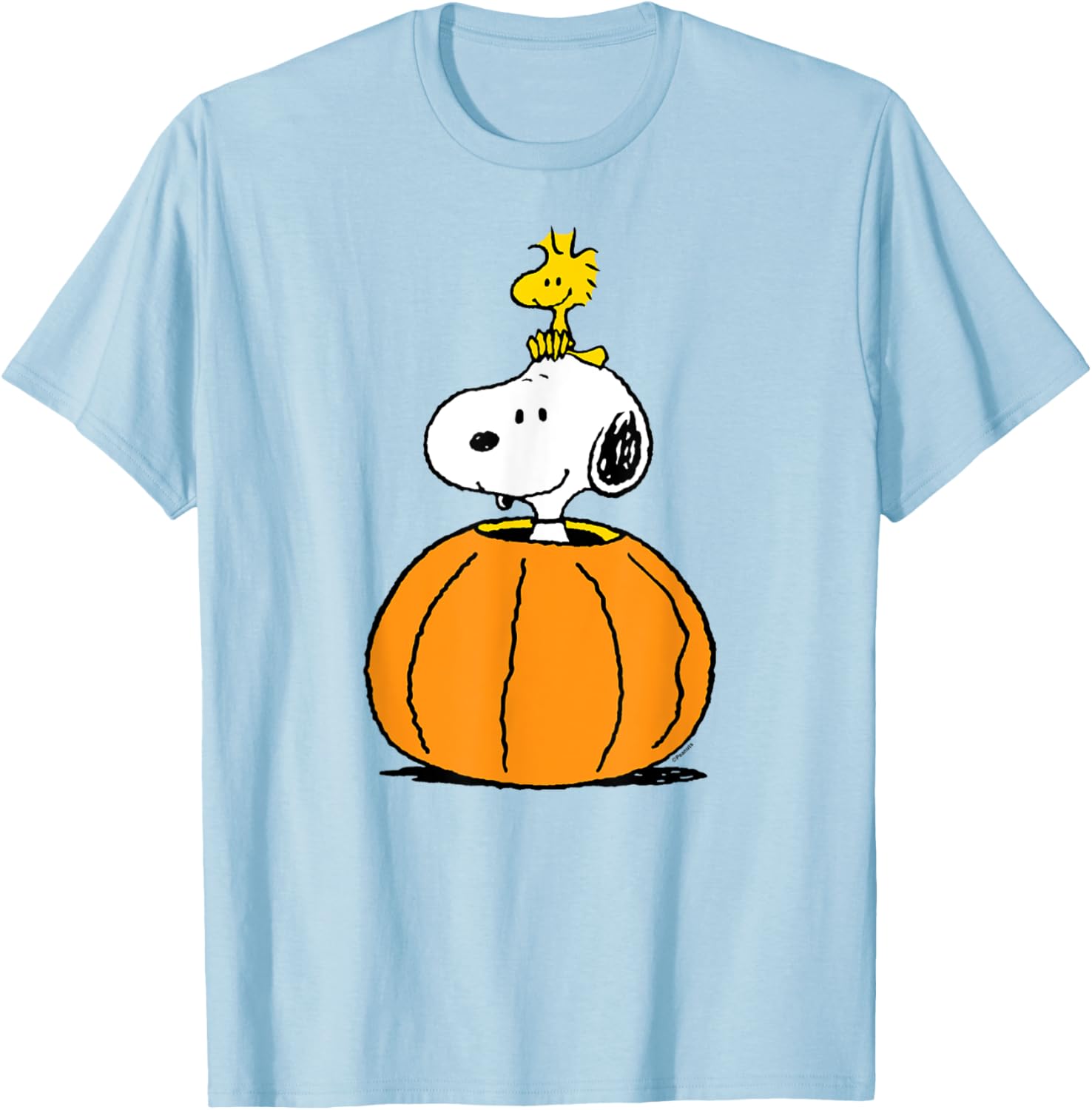 Snoopy Pumpkin T-Shirt with Woodstock Cute Fall Design for Peanuts Fans - 1