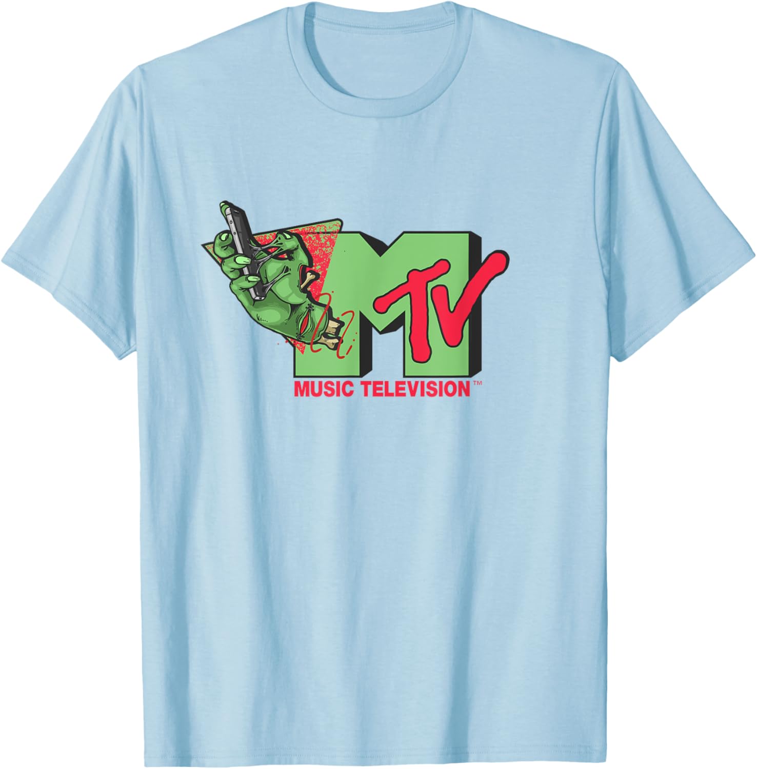 Mademark x MTV Horror Style T-Shirt with Official MTV Logo and Smartphone - 5