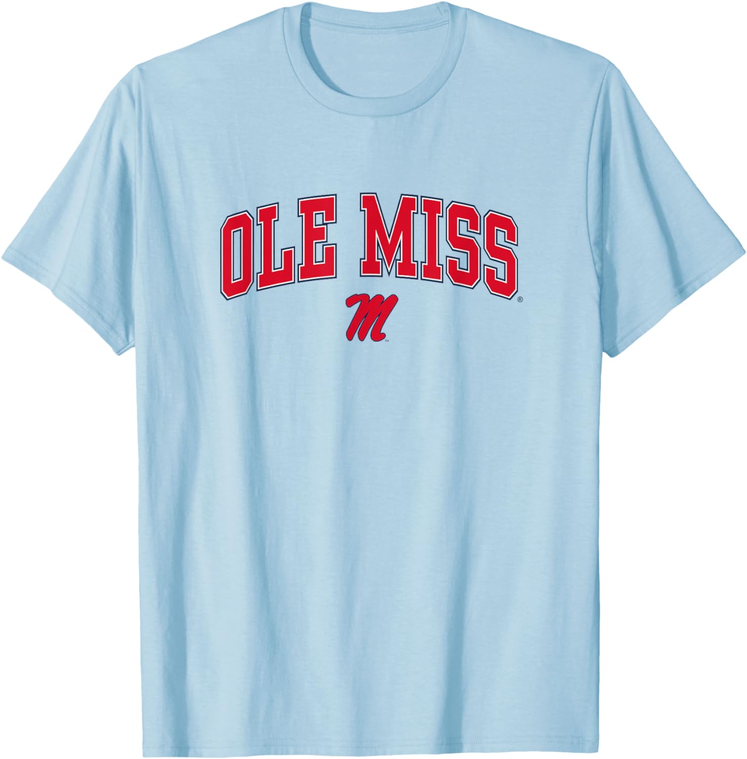 Mississippi Ole Miss Rebels Arch Over Blue T-Shirt for Sports Fans - 1