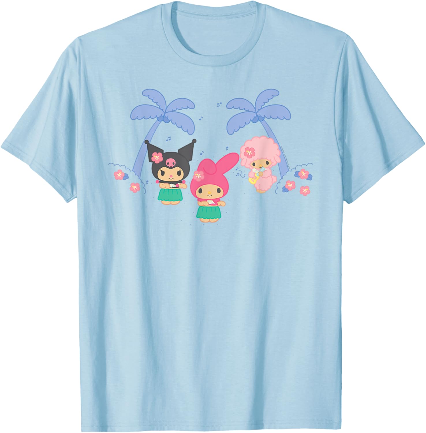 My Melody and Kuromi Tropical Hula T-Shirt for Fun Summer Style - 12