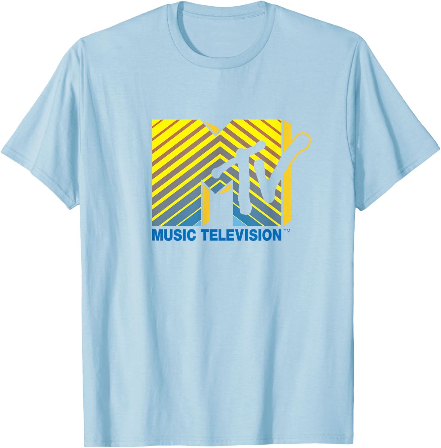 Mademark x MTV Official Logo T-Shirt Blue to Yellow Stylish Design - 18