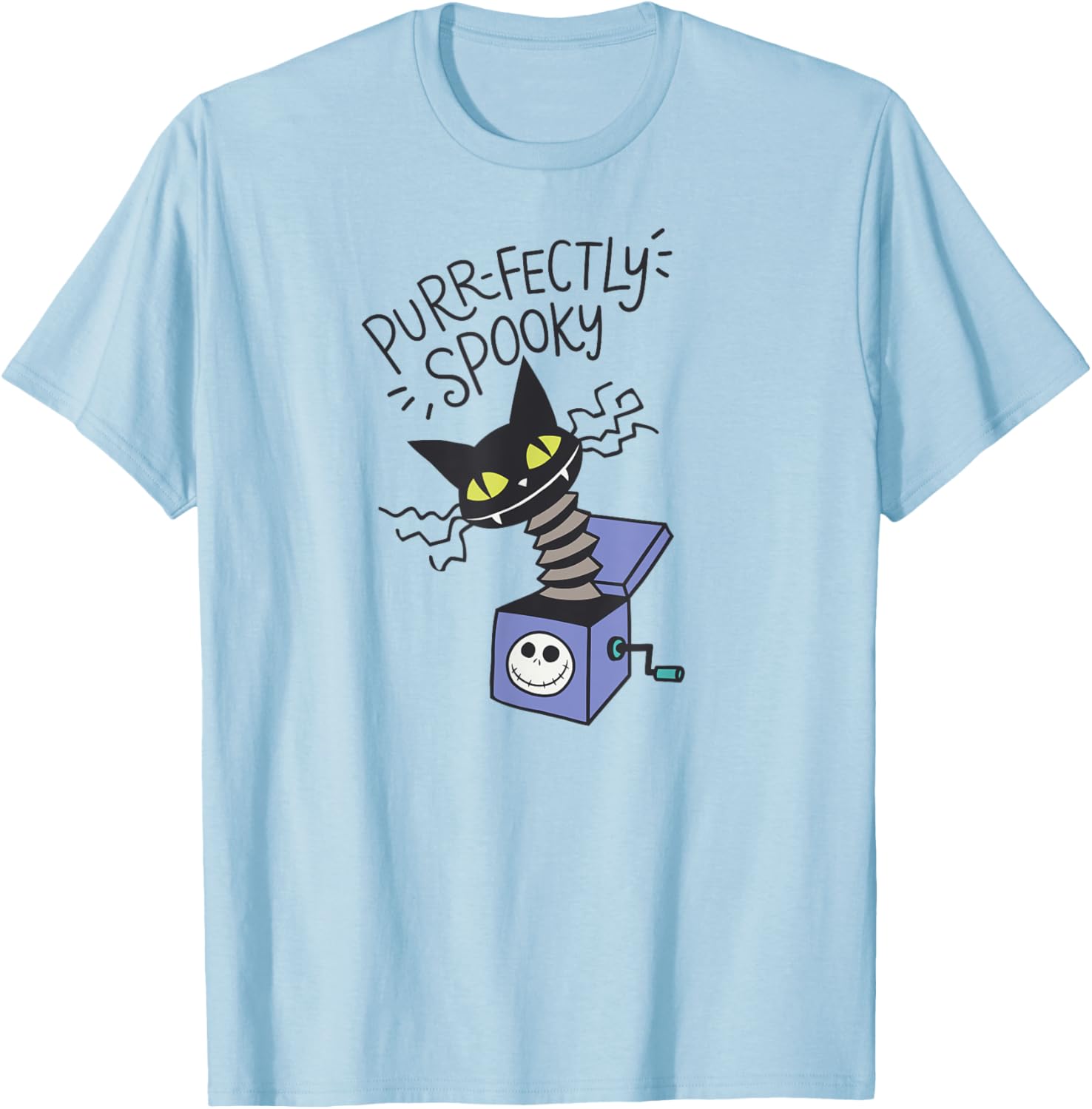 Spooky Cat in Box T-Shirt for Men - Nightmare Before Christmas Graphic - 3