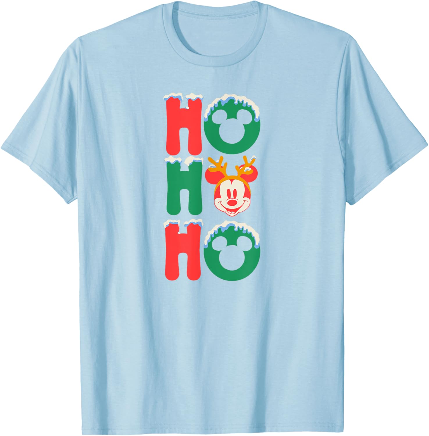 Mickey Mouse Ho Ho Ho Antlers Christmas T-Shirt for Men, Black Small - 4