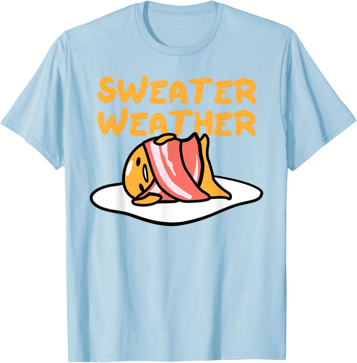Cozy Gudetama Sweater Weather Bacon Blanket T-Shirt for Comfort Lovers - 17