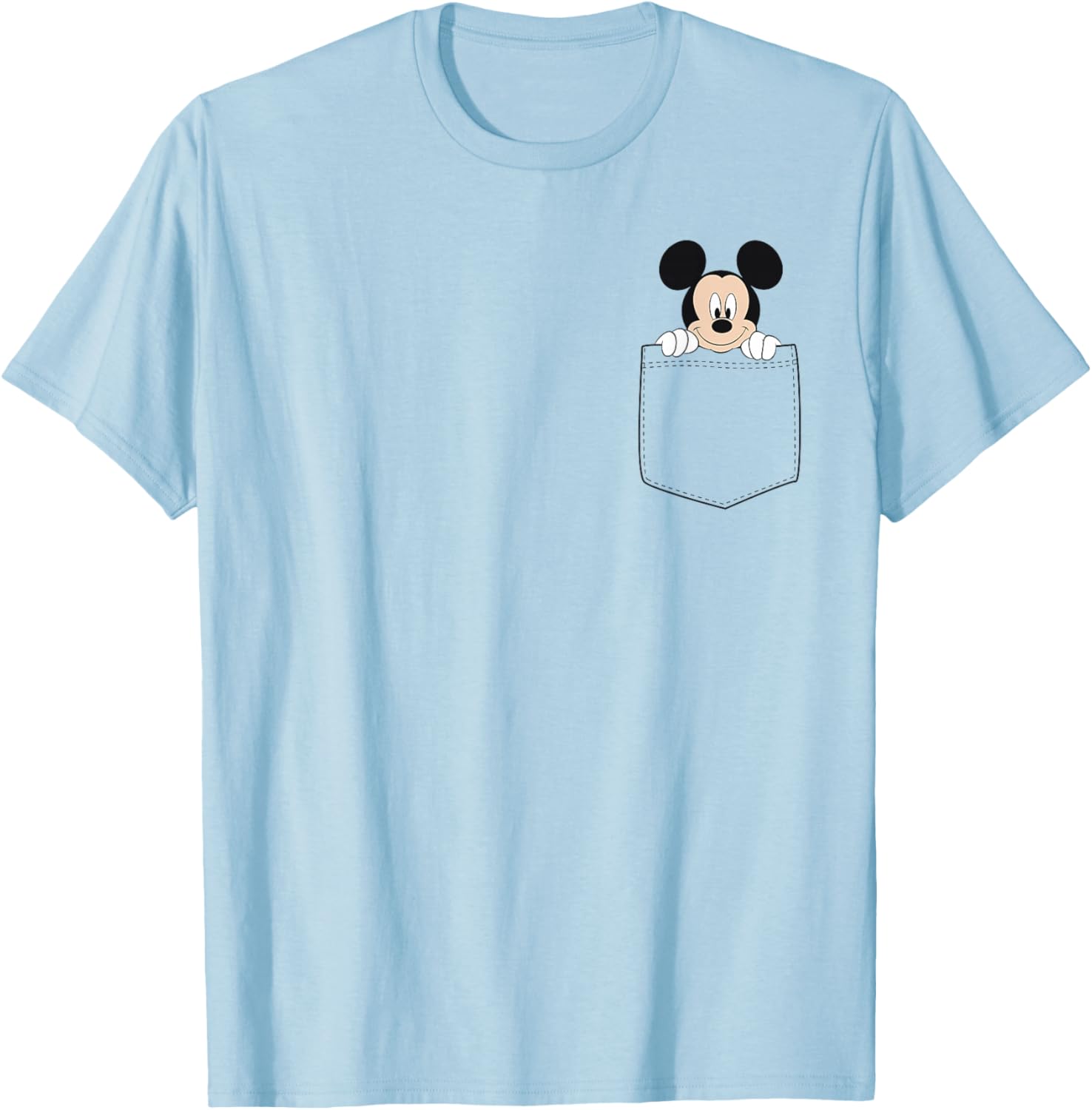 Disney Classic Fit Mickey Mouse T-Shirt for Adults - Blue Cotton Crew Neck - 1