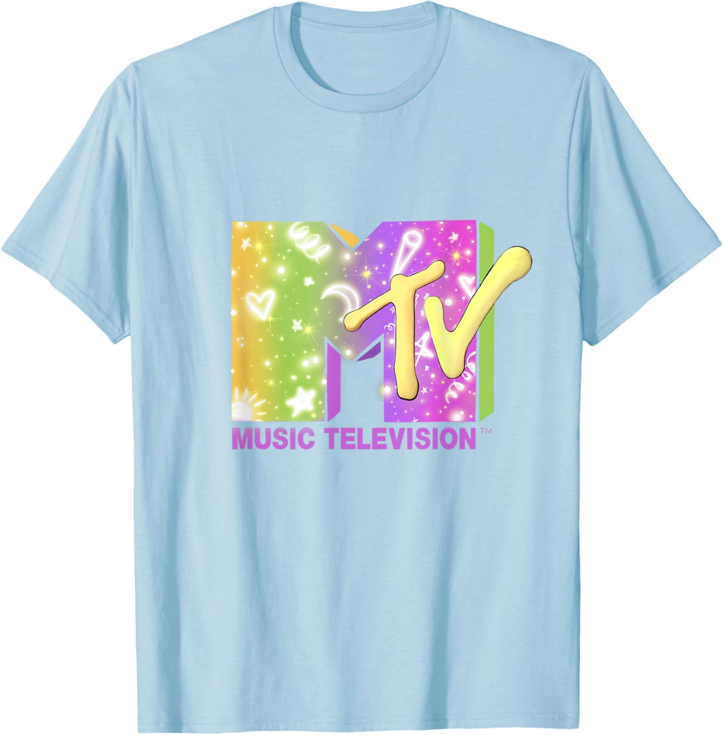 Mademark x MTV Neon Party Elements T-Shirt - Official MTV Logo Tee - 4