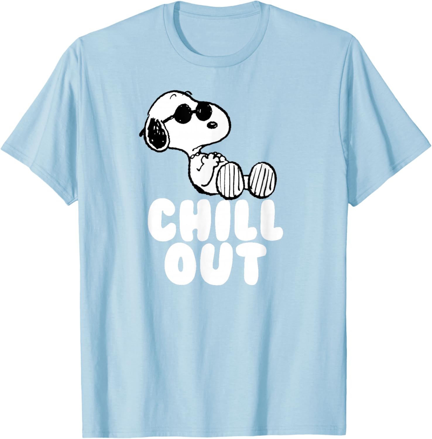 Peanuts Snoopy Chill Out Crew Neck T-Shirt in Blue for Relaxed Style - 2