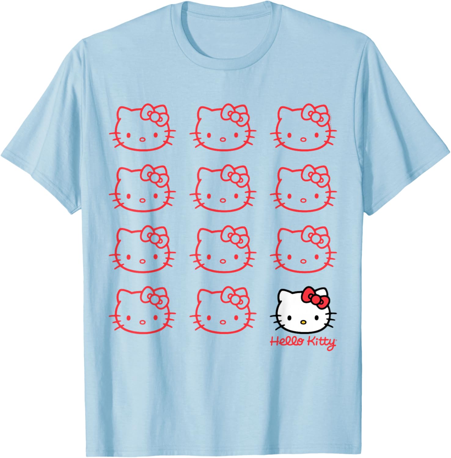 Hello Kitty Classic Fit Black T-Shirt for Adults - Cute Cotton Crew Neck - 9