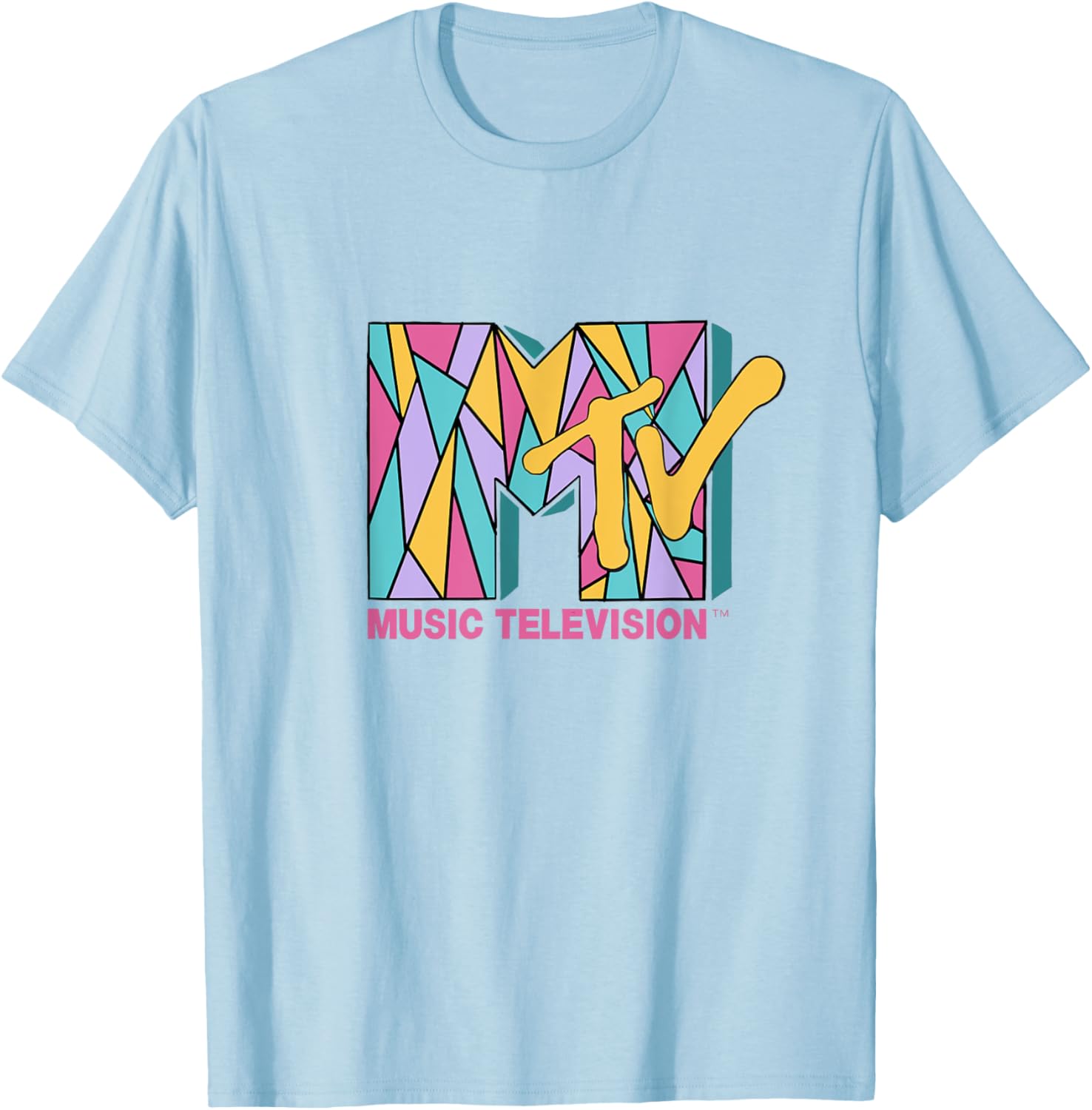 Mademark x MTV Colorful Mosaic Logo T-Shirt for Trendy Fashion Fans - 4