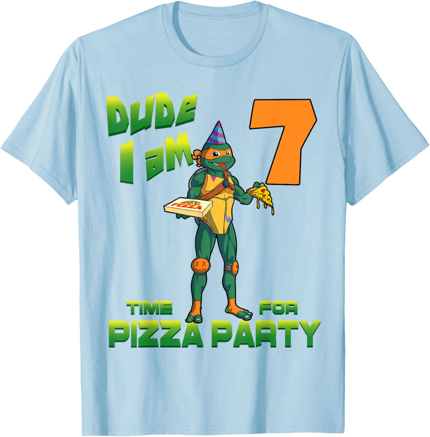 Mademark TMNT Michelangelo Pizza Party T-Shirt for 7 Year Olds - 7