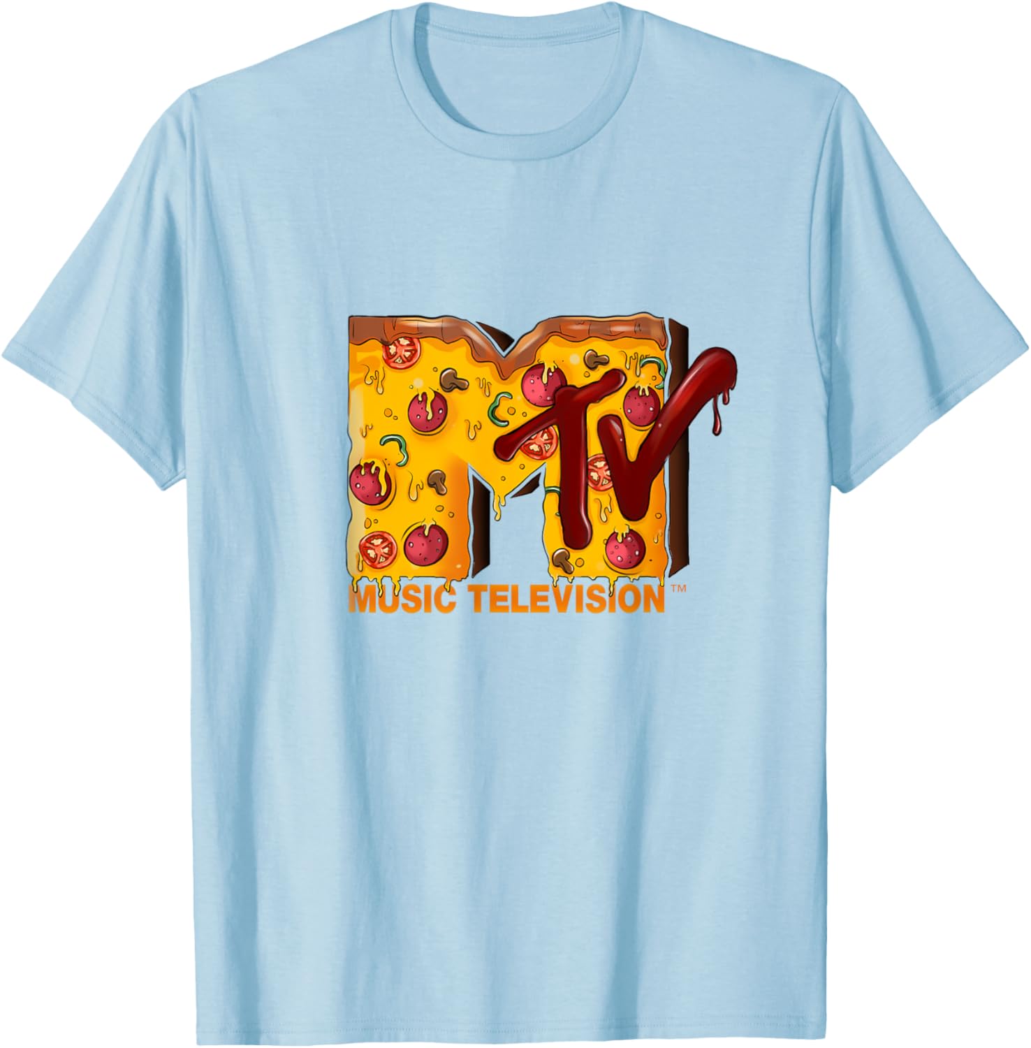 Mademark x MTV Pizza Lover T-Shirt Original MTV Logo Fun Design - 3