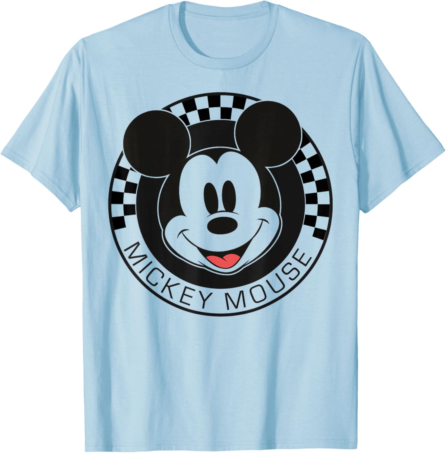 Mickey Mouse Checkerboard Circle T-Shirt for Kids Unisex Short Sleeve - 1