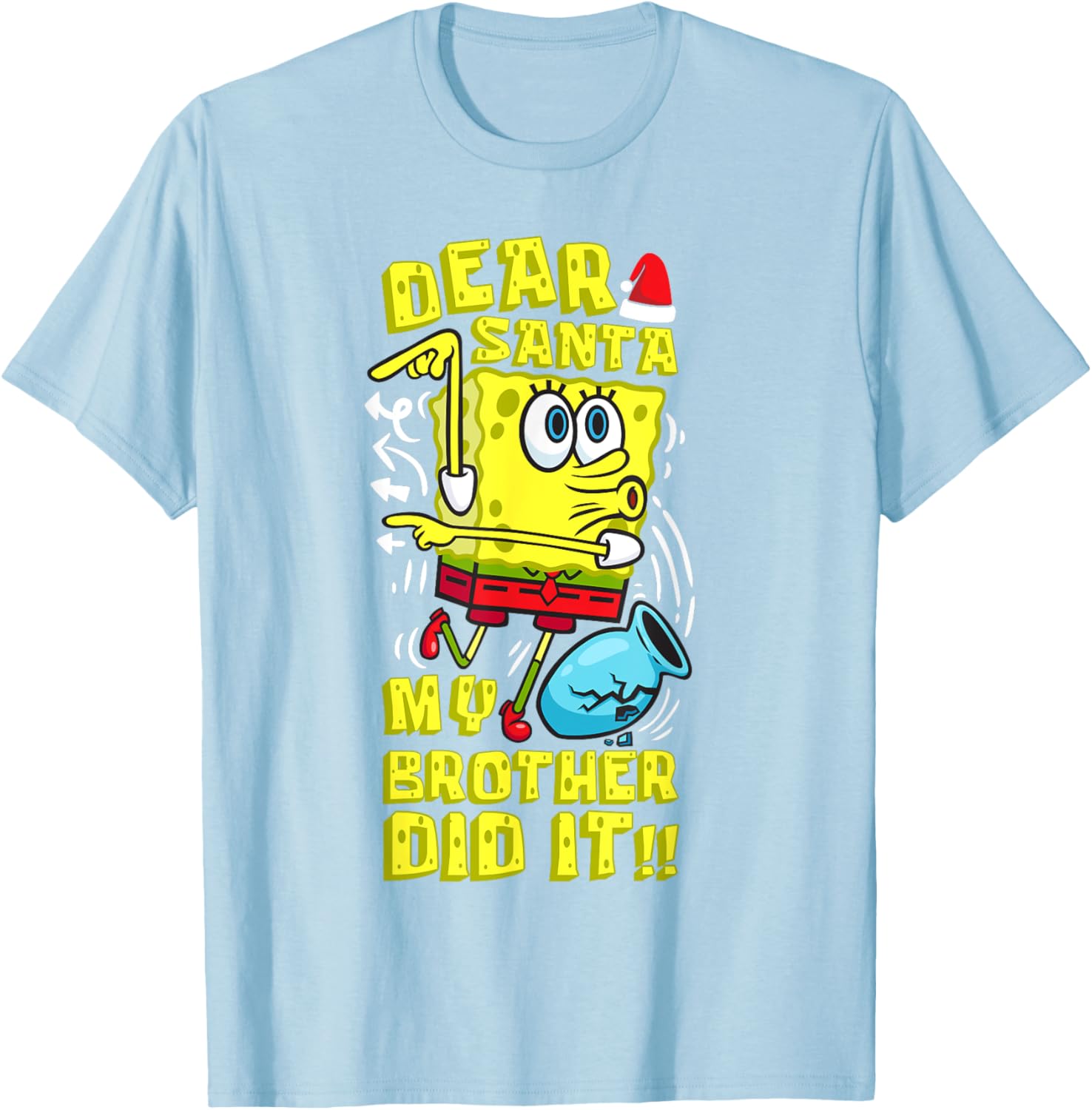 SpongeBob Christmas Dear Santa T-Shirt for Siblings Fun Humor - 7