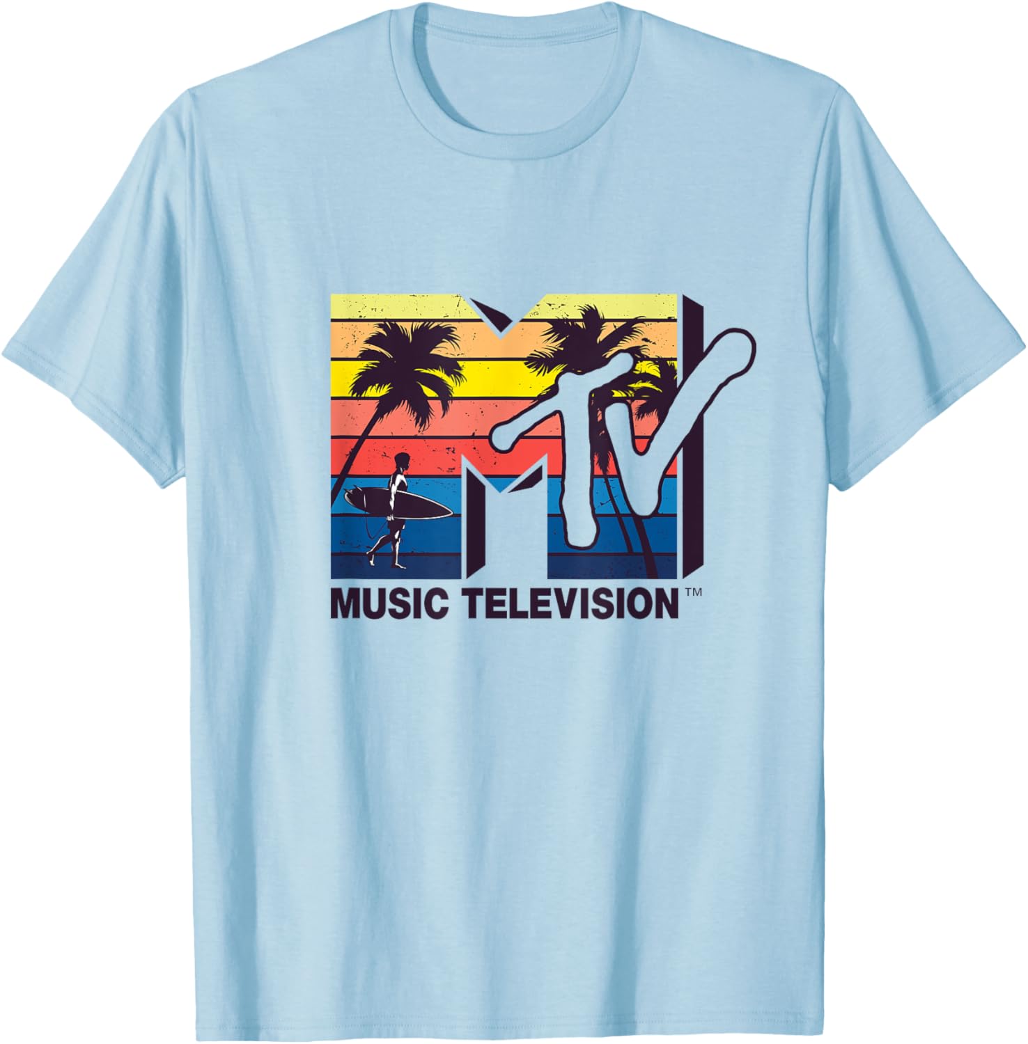 Mademark x MTV Vintage Surfer Palm T-Shirt for Retro Style Lovers - 8