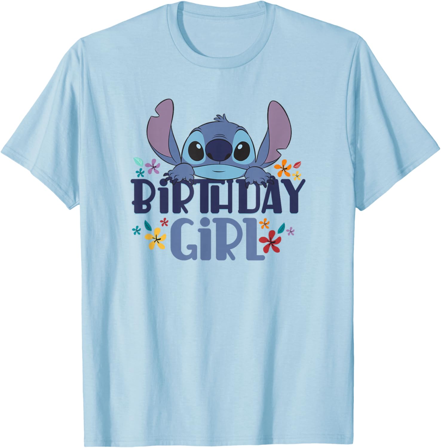 Disney Lilo & Stitch Birthday Girl Retro Floral Logo T-Shirt for Kids - 6