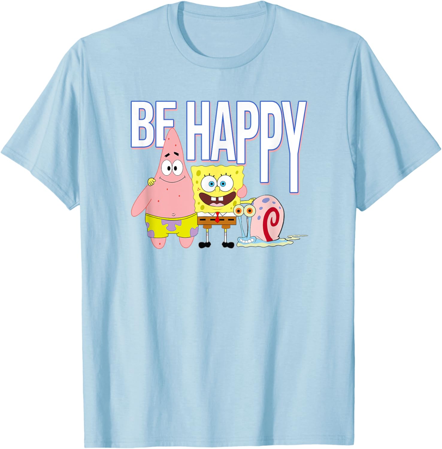 Be Happy T-Shirt with Patrick, SpongeBob & Gary from Mademark Collection - 13