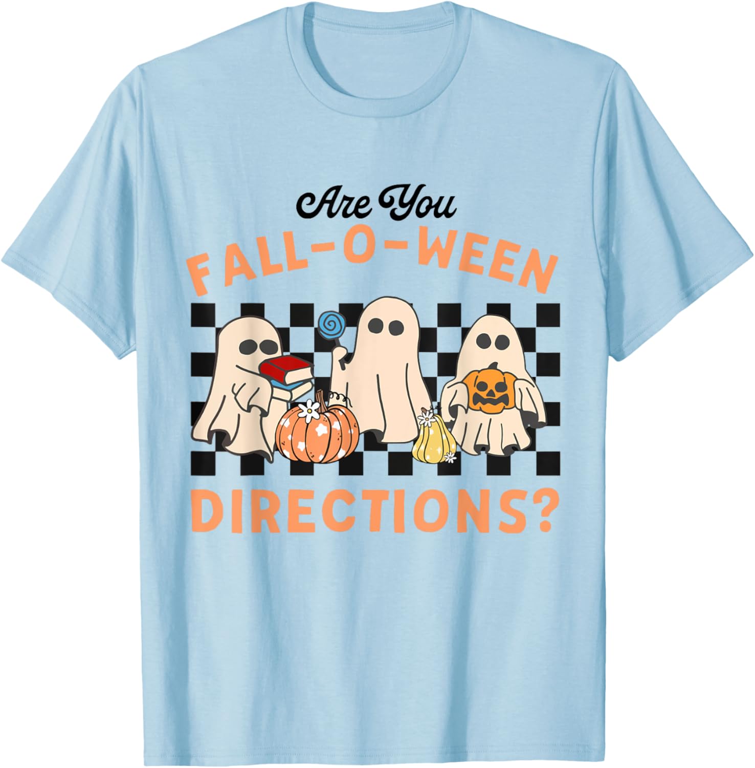 Retro Halloween Ghost T-Shirt for Teachers Fun Fall Style - 1