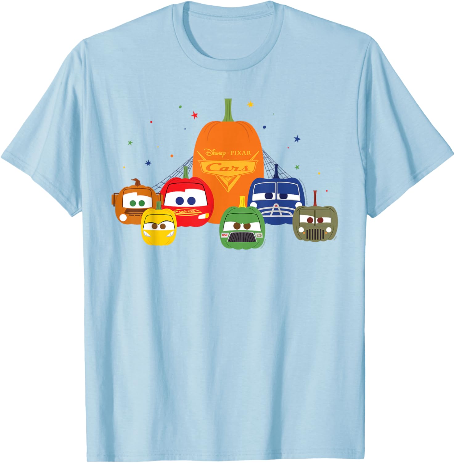 Disney Pixar Cars Halloween Pumpkin Group T-Shirt for Kids and Families - 2