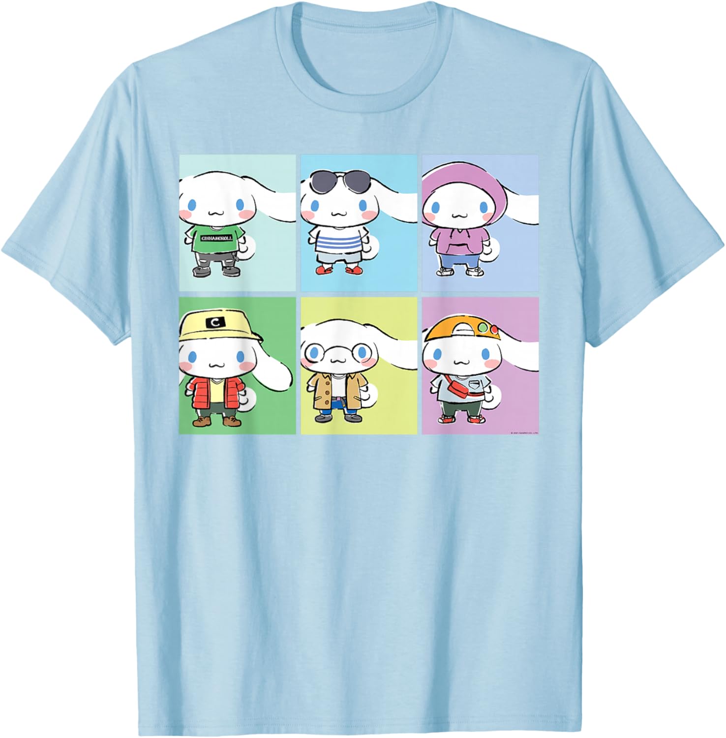 Cinnamoroll Collection Streetwear Squares T-Shirt for Trendy Fashion Lovers - 8