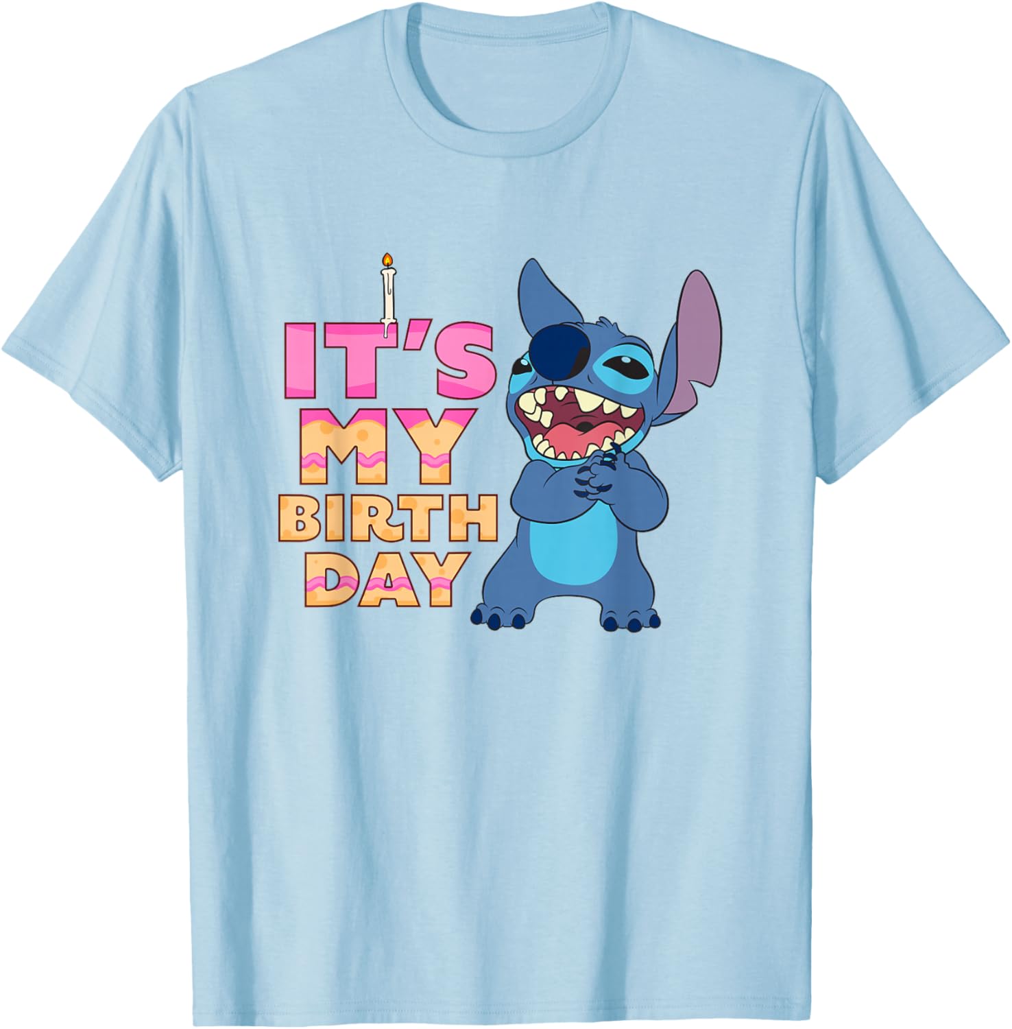 Disney Lilo & Stitch Birthday Retro Text Stack T-Shirt for Celebrations - 2