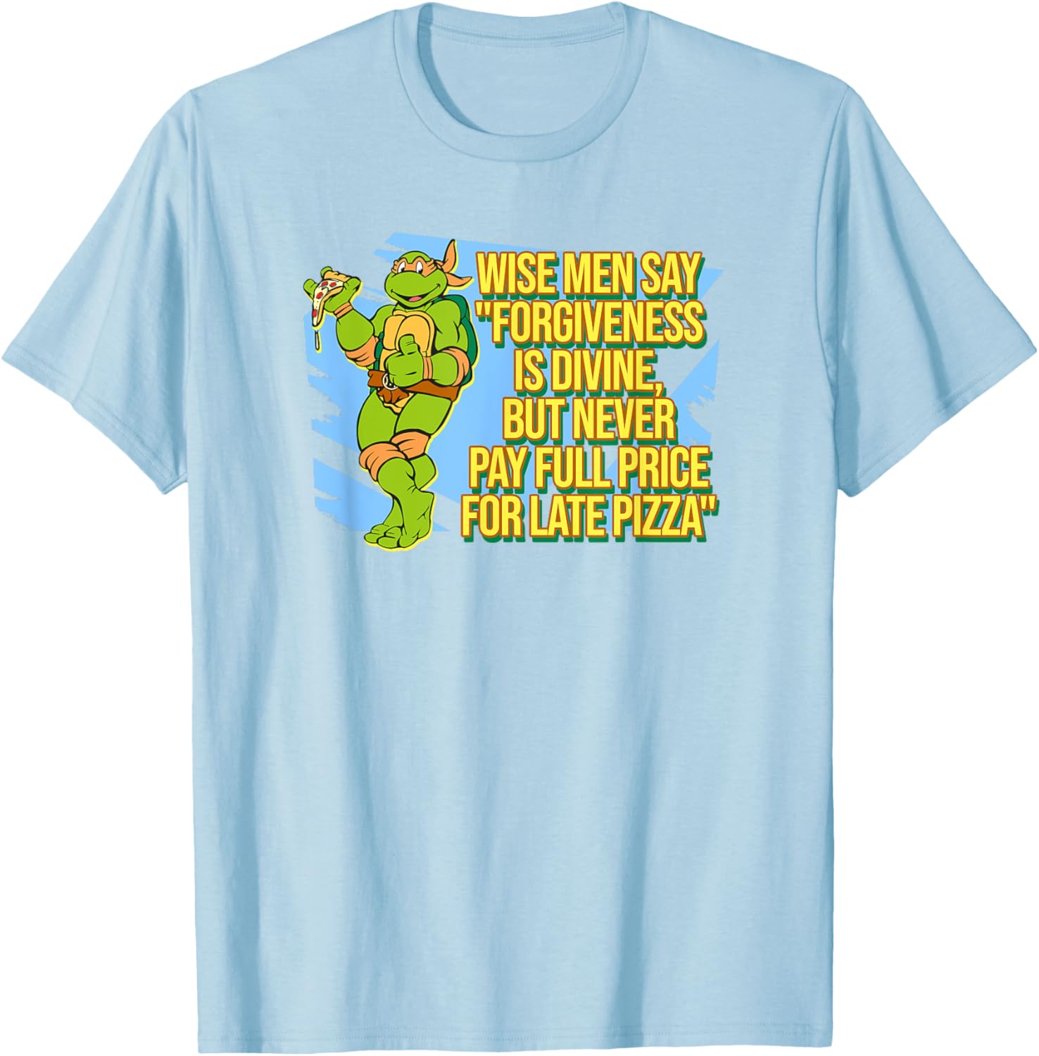 Mademark Teenage Mutant Ninja Turtles Michelangelo Late Pizza T-Shirt - 11