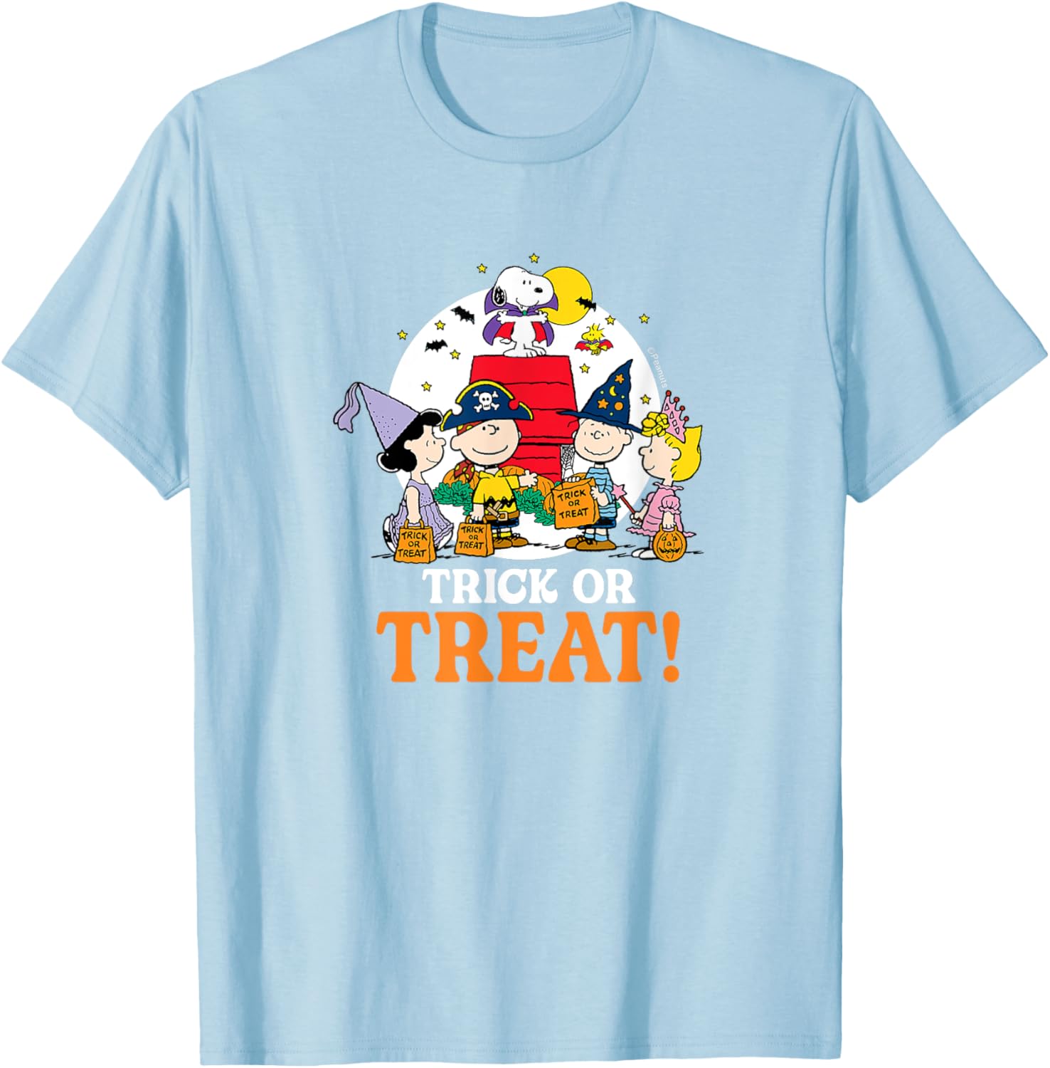 Peanuts Halloween Trick or Treat Moonlight T-Shirt for Fun Celebrations - 5