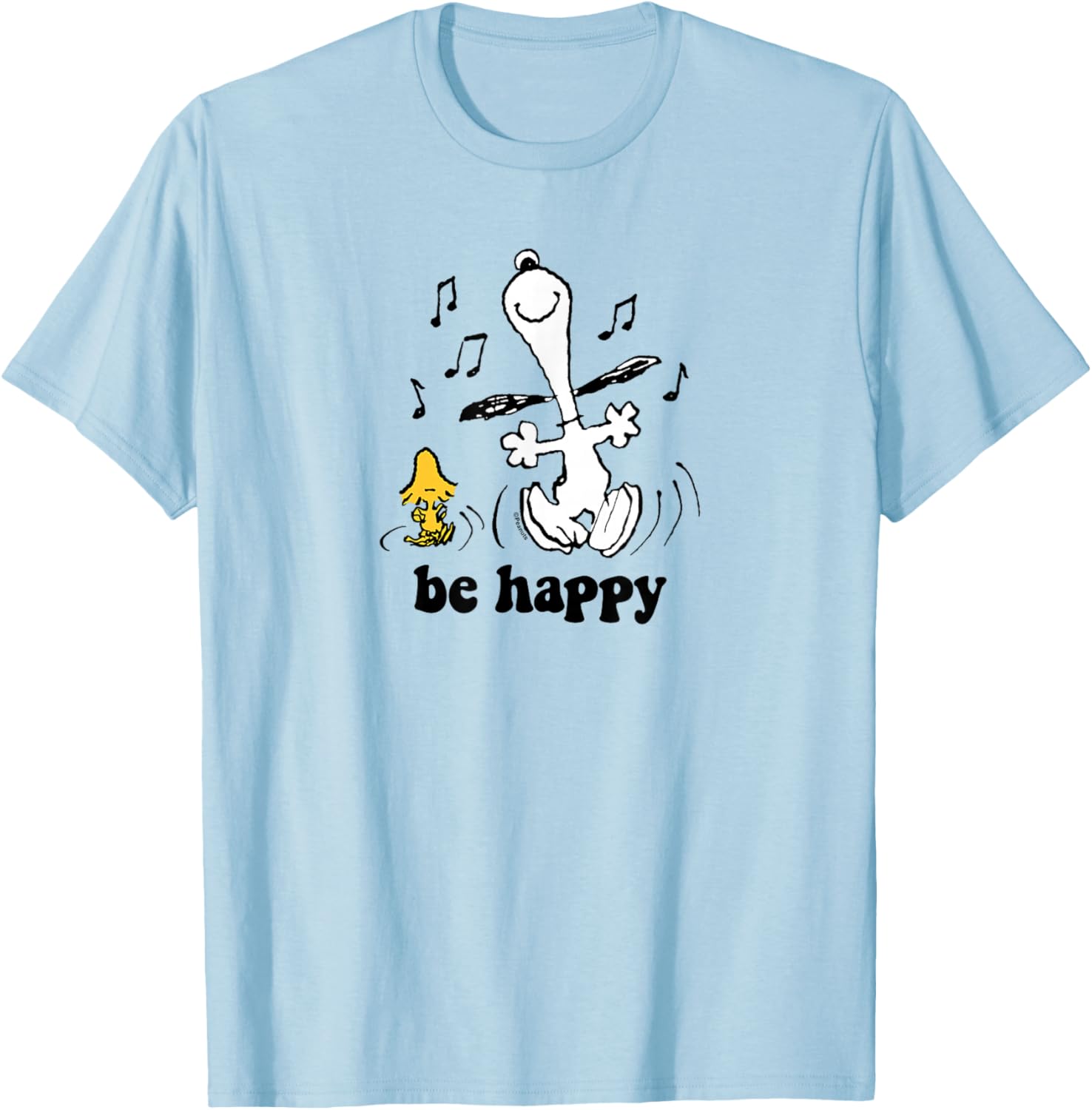 Peanuts Snoopy Woodstock Be Happy Dance T-Shirt Fun Graphic Tee - 2